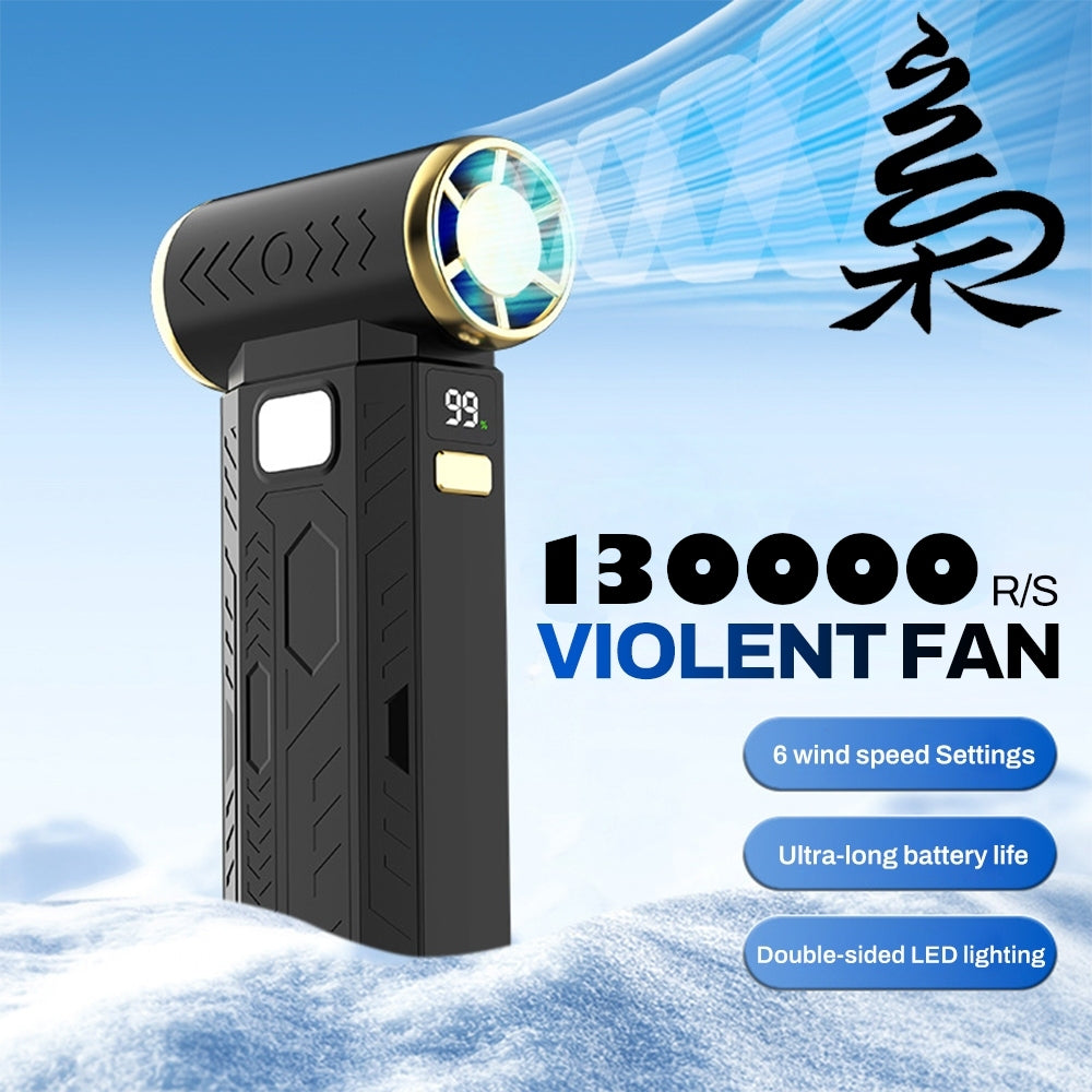 FUKUROU 130000RPM Super Turbo Violent Blower Fan Rechargeable Strong Wind 8000mAh Fast Charging