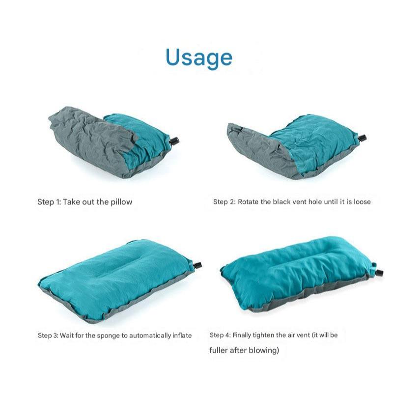 FUKUROU Self Inflatable Travel Pillow Automatic Pump Ultralight Sponge Bantal Camping Pillow