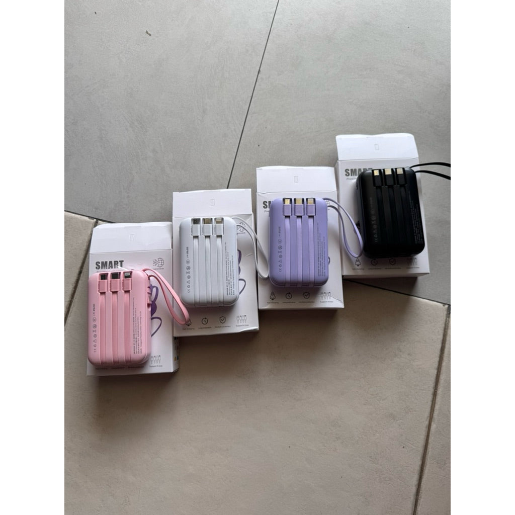 FUKUROU 3C Certification Power Bank CCC 20W PD Fast Charging 20000mah Built In 4 Cable Digital Display For Phone Camping