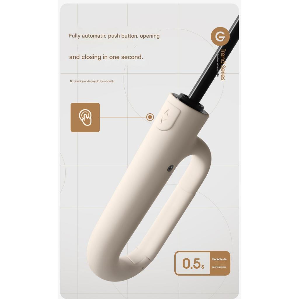 FUKUROU Automatic Folding Umbrella Auto Open UV 10 Rib Bone Umbrella Travel & Windproof Payung Lipat Hujan 10骨 折叠 雨伞