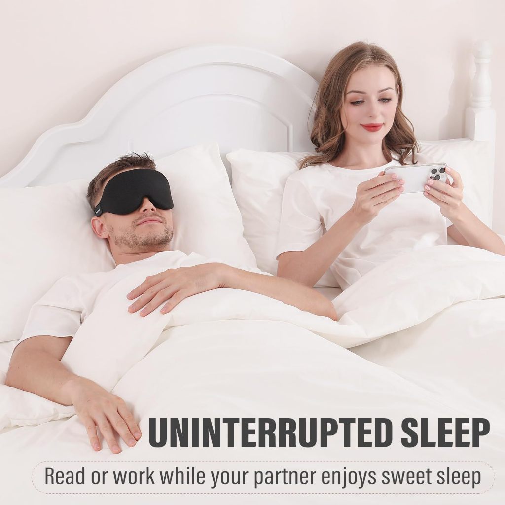 FUKUROU 3D Eye Mask Sleeping Shade No Eye Pressure Travel Napping Relax Blindfold Contoured Cup