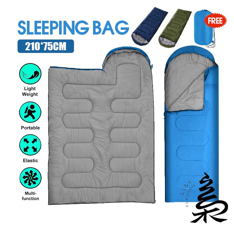 FUKUROU Portable Waterproof Outdoor Camping beg Hiking Travel Sleeping Bag tilam angin Tebal 露营睡袋