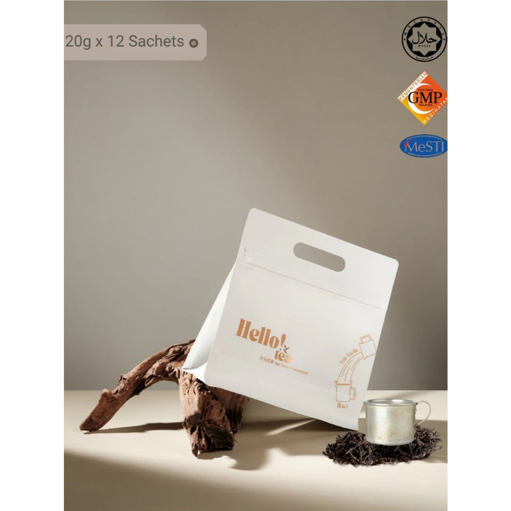 Hello! Tea Teh Tarik Malaysia Premium Milk Tea Instant Sachet Nostalgic Mamak Taste Teh Susu 拉茶 (12 x 20g)