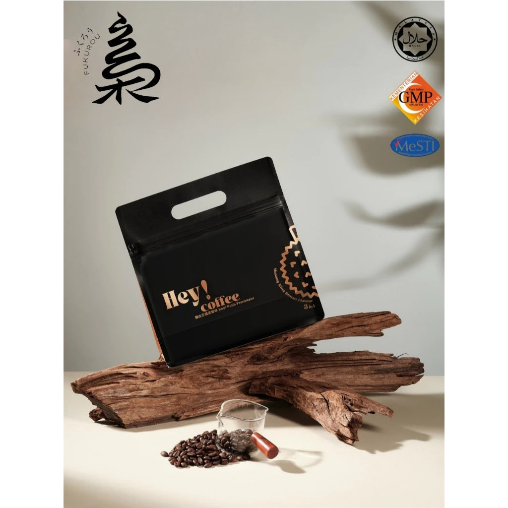 Hey! Coffee Musang King Durian White Coffee Malaysia Premium Instant Mix 猫山王榴莲白咖啡 (27g x 12s)