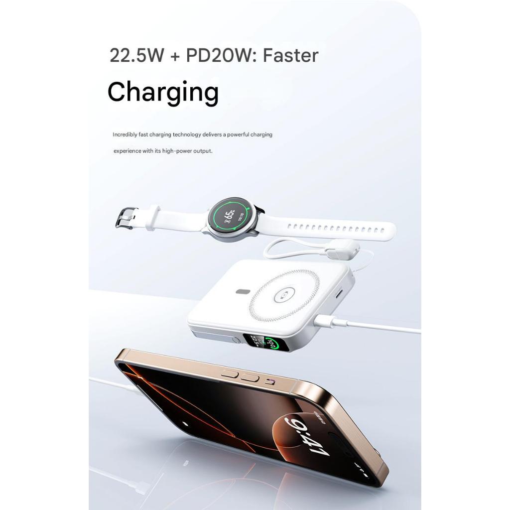 FUKUROU CCC Certification 10000MAH Magnetic Power Bank 22.5W Wireless Fast Charging With Stand Cable