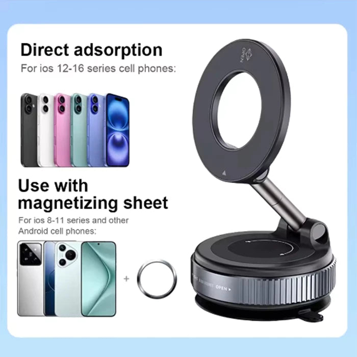 FUKUROU Mobile phone magnetic vacuum car windshield Phone holder 360 hands-free suitable gym mirror