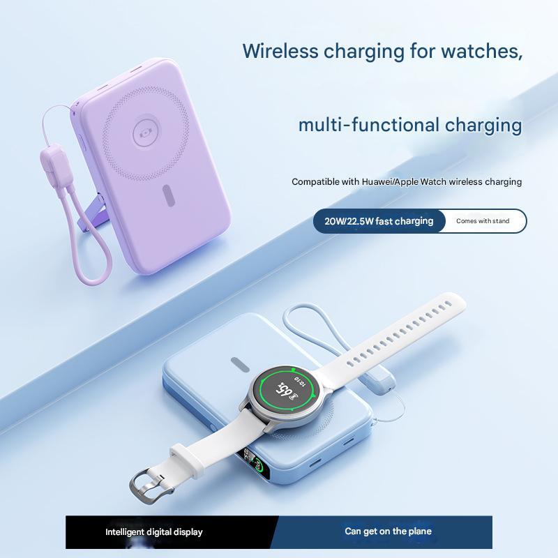 FUKUROU CCC Certification 10000MAH Magnetic Power Bank 22.5W Wireless Fast Charging With Stand Cable