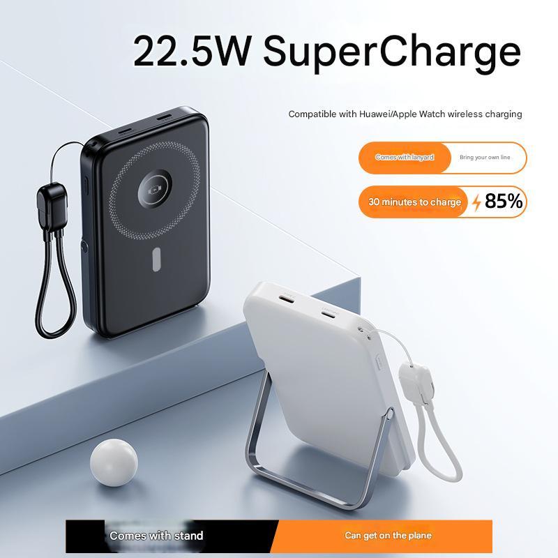 FUKUROU CCC Certification 10000MAH Magnetic Power Bank 22.5W Wireless Fast Charging With Stand Cable