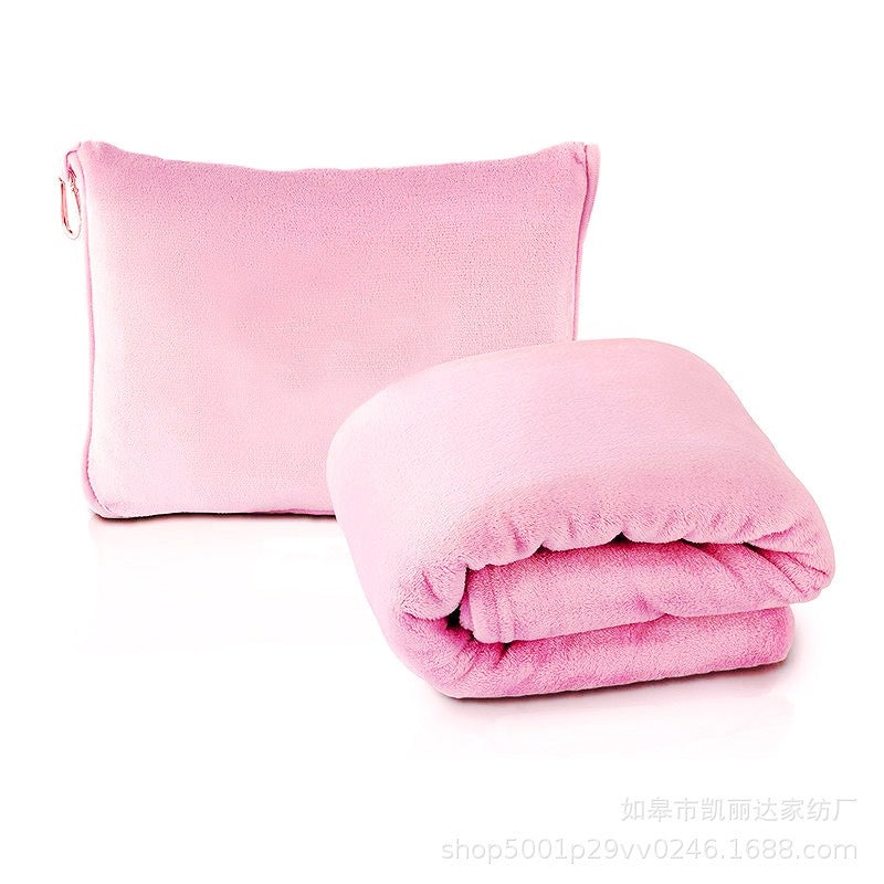Travel Blanket and Pillow with Cover Super Soft Material with Backpack Clip Luggage Cover Airplane Flight Blanket