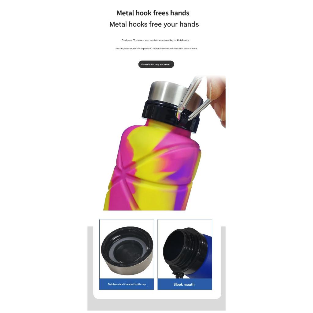 700ml Silicone Foldable Water Bottle Sport Portable Outdoor Gym Travel Camping Hiking Botol Air Melipat 折叠水瓶