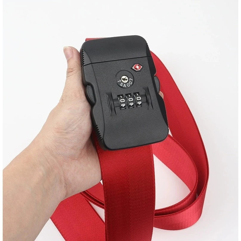 FUKUROU TSA Password Lock Luggage Strap Travel Suitcase Adjustable Cross Belt 20-32" 行李箱绑带