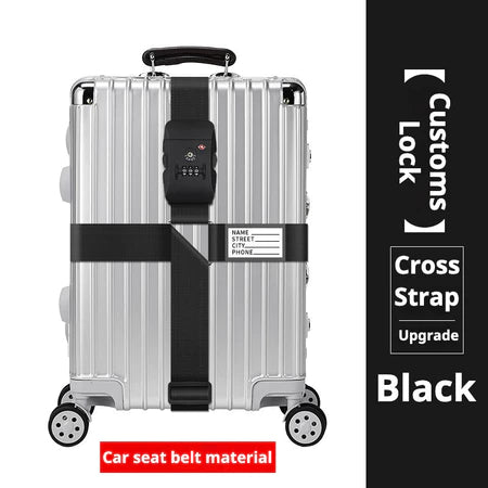 FUKUROU TSA Password Lock Luggage Strap Travel Suitcase Adjustable Cross Belt 20-32" 行李箱绑带