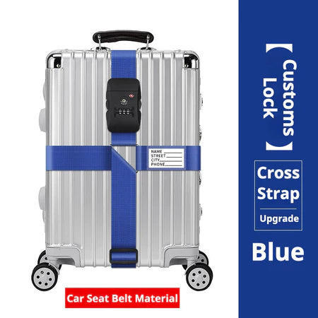 FUKUROU TSA Password Lock Luggage Strap Travel Suitcase Adjustable Cross Belt 20-32" 行李箱绑带