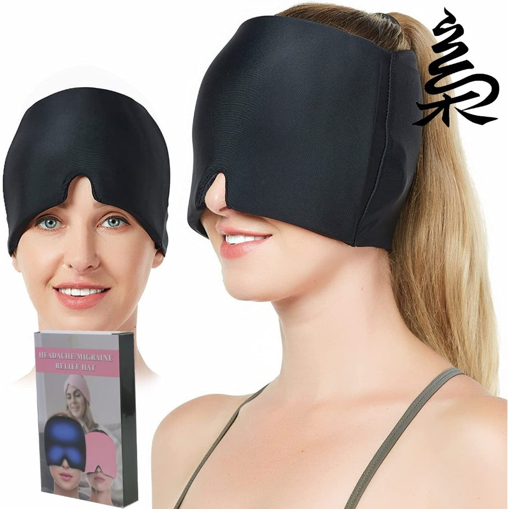 Single/Double Layer Migraine Relief Cap Gel Migrain Hat Head Fever Tension Headache Reliever Ice Cooling Eye Mask