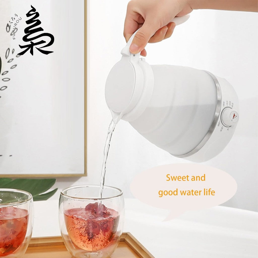 FUKUROU 600ML Foldable Electric Kettle UK PLUG Portable Travel Kettle Fast Water Boiling Heater Water Milk