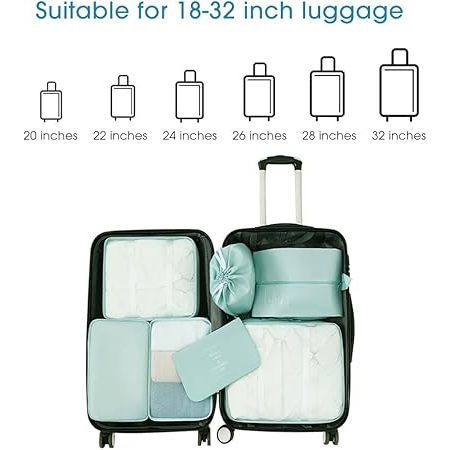 FUKUROU 10 in 1 set Travel Organizer Bag Travel Packing Clothes Storage Organizer Bag Pouch 洗漱旅行袋