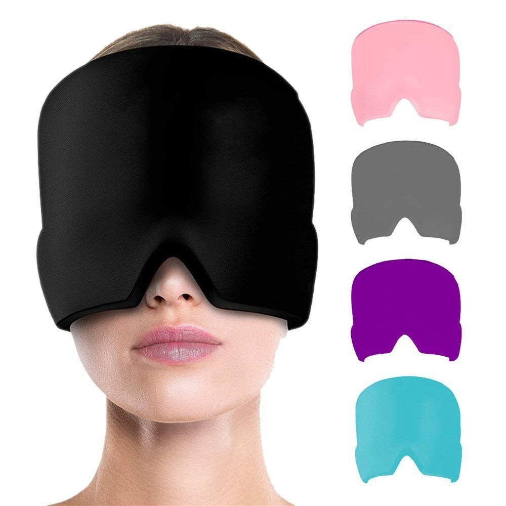 Single/Double Layer Migraine Relief Cap Gel Migrain Hat Head Fever Tension Headache Reliever Ice Cooling Eye Mask