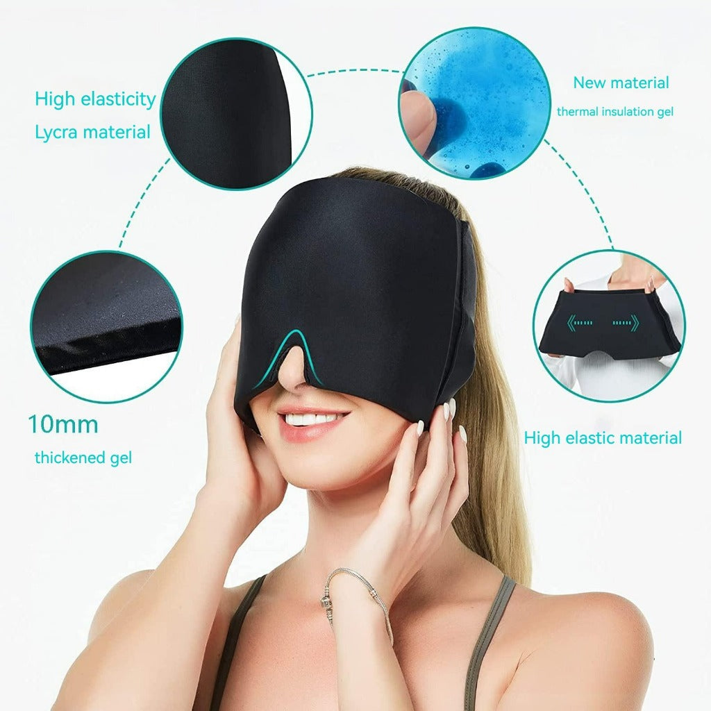 Single/Double Layer Migraine Relief Cap Gel Migrain Hat Head Fever Tension Headache Reliever Ice Cooling Eye Mask