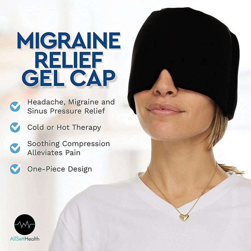 Single/Double Layer Migraine Relief Cap Gel Migrain Hat Head Fever Tension Headache Reliever Ice Cooling Eye Mask