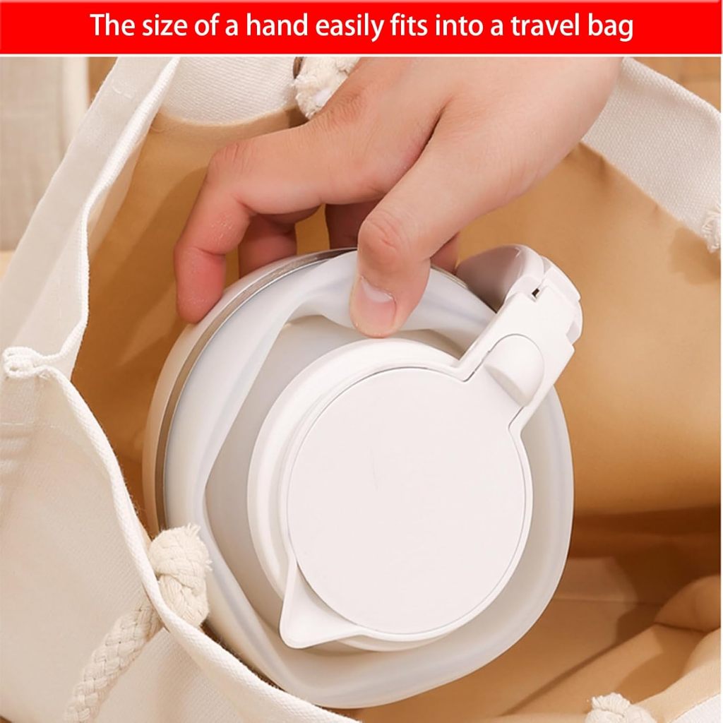 FUKUROU 600ML Foldable Electric Kettle UK PLUG Portable Travel Kettle Fast Water Boiling Heater Water Milk