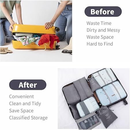 FUKUROU 10 in 1 set Travel Organizer Bag Travel Packing Clothes Storage Organizer Bag Pouch 洗漱旅行袋