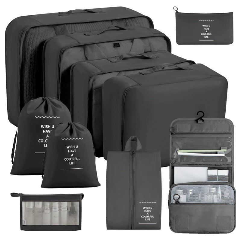 FUKUROU 10 in 1 set Travel Organizer Bag Travel Packing Clothes Storage Organizer Bag Pouch 洗漱旅行袋