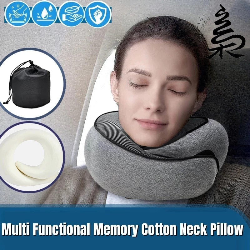 FUKUROU bantal leher travel dewasa Soft Neck Pillow Airplane Brace Cervical Collar Relieves Pain Pressure Spine