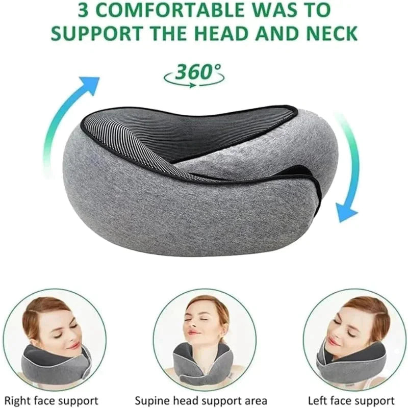FUKUROU bantal leher travel dewasa Soft Neck Pillow Airplane Brace Cervical Collar Relieves Pain Pressure Spine