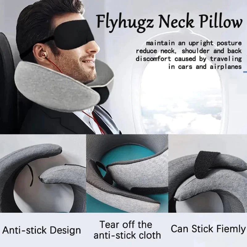 FUKUROU bantal leher travel dewasa Soft Neck Pillow Airplane Brace Cervical Collar Relieves Pain Pressure Spine