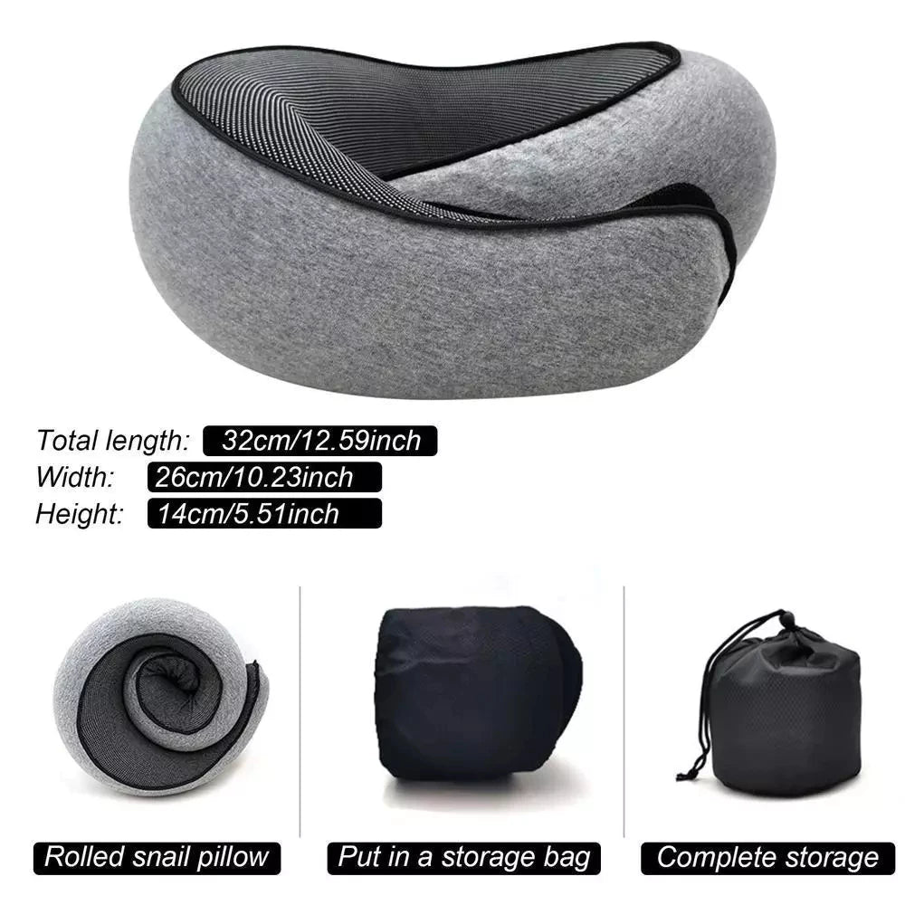 FUKUROU bantal leher travel dewasa Soft Neck Pillow Airplane Brace Cervical Collar Relieves Pain Pressure Spine