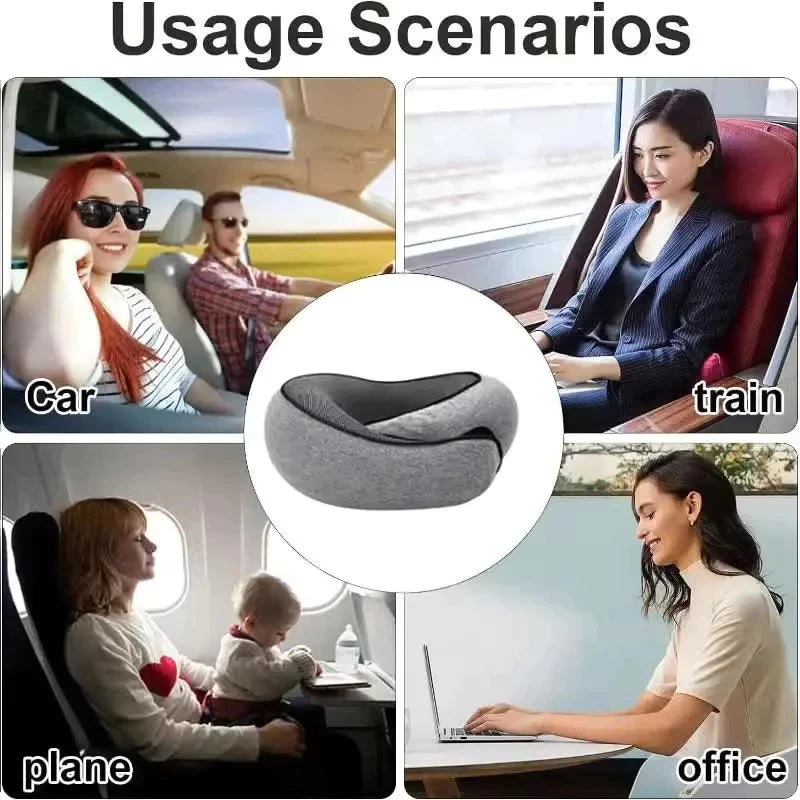 FUKUROU bantal leher travel dewasa Soft Neck Pillow Airplane Brace Cervical Collar Relieves Pain Pressure Spine