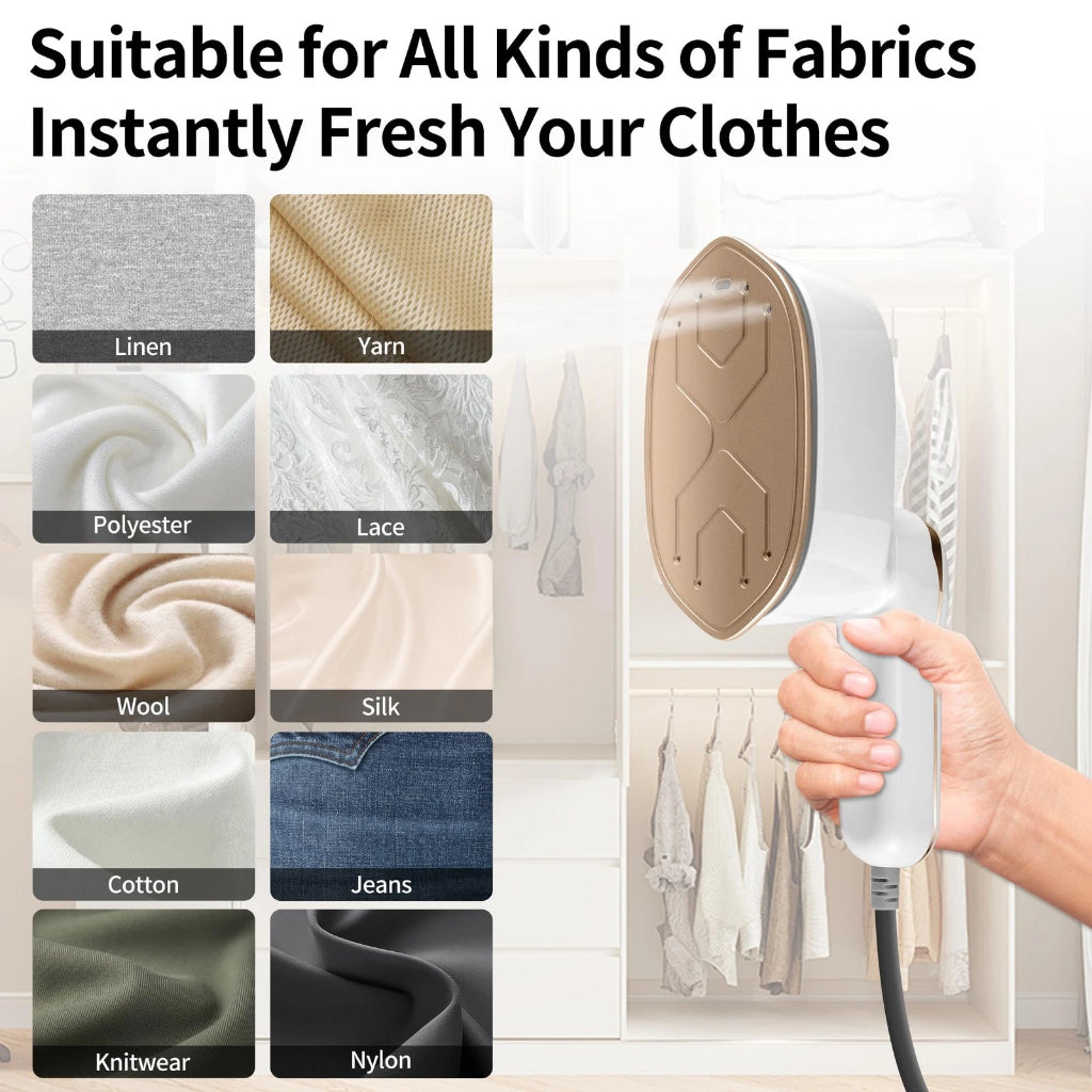FUKUROU Steamer Iron UK PLUG For Clothes Travel Mini Portable Clothing Small Garment Electric Steam Ironing Machine