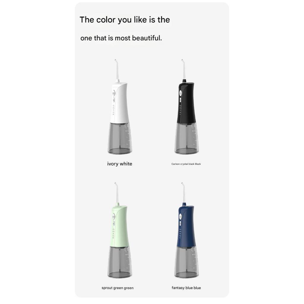 FUKUROU Cordless Water Dental Flosser IPX7 Waterproof Oral Irrigator Rechargeable  Modes 2 Jet Nozzles Teeth Cleaner