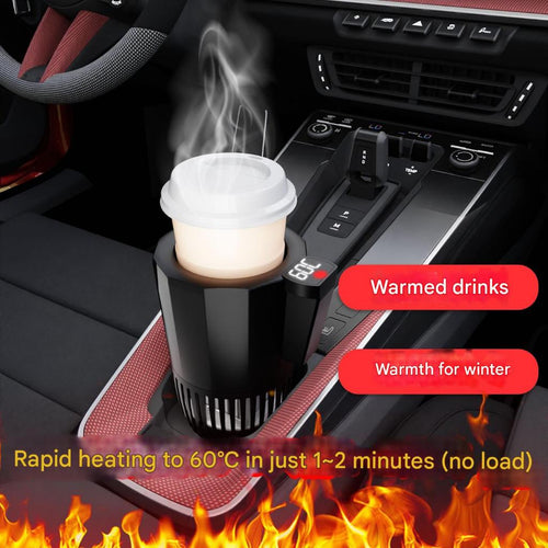 FUKUROU 12V Electric Travel Car Tumbler Cup Holder Water Milk Soda Ice Cooling Heating