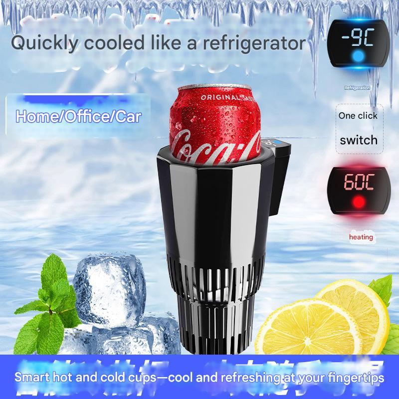 FUKUROU 12V Electric Travel Car Tumbler Cup Holder Water Milk Soda Ice Cooling Heating