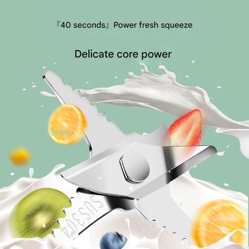 300ml 4 Blade juice mixer Electric fruit juicer blender mini Wireless Portable household USB Charging 2 in 1 榨汁机