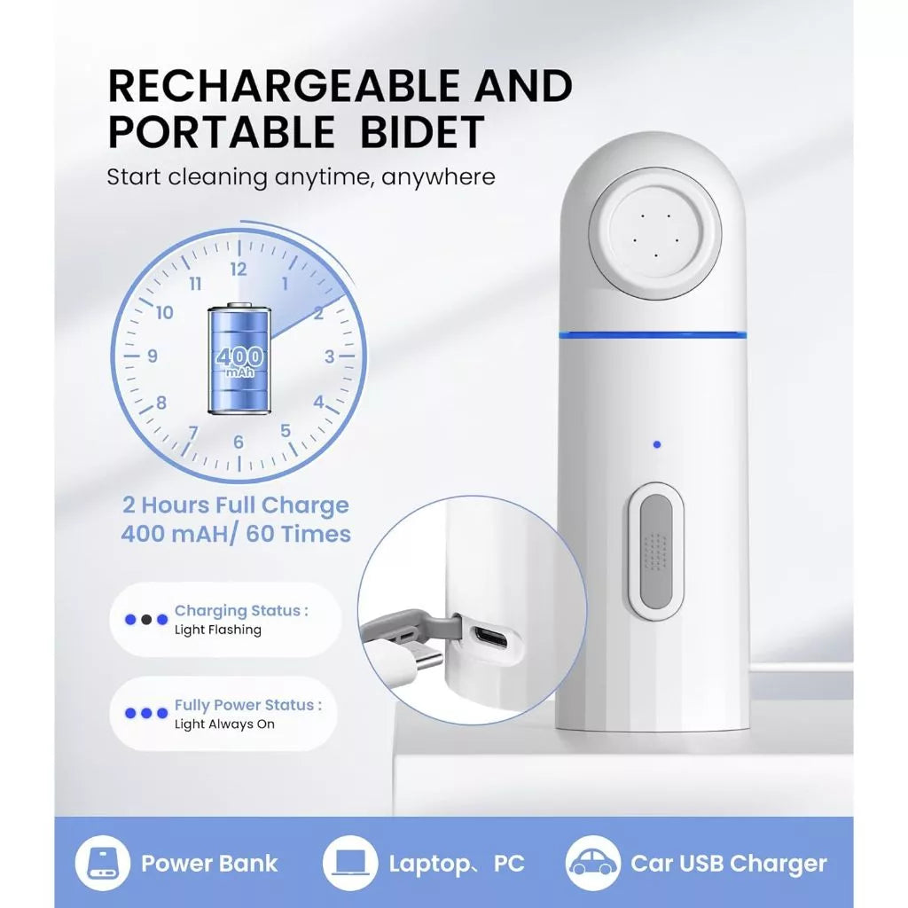 FUKUROU Bidet Portable Spray Set Waterproof Electric Handheld Mini Sprayer Rechargeable Travel Tool