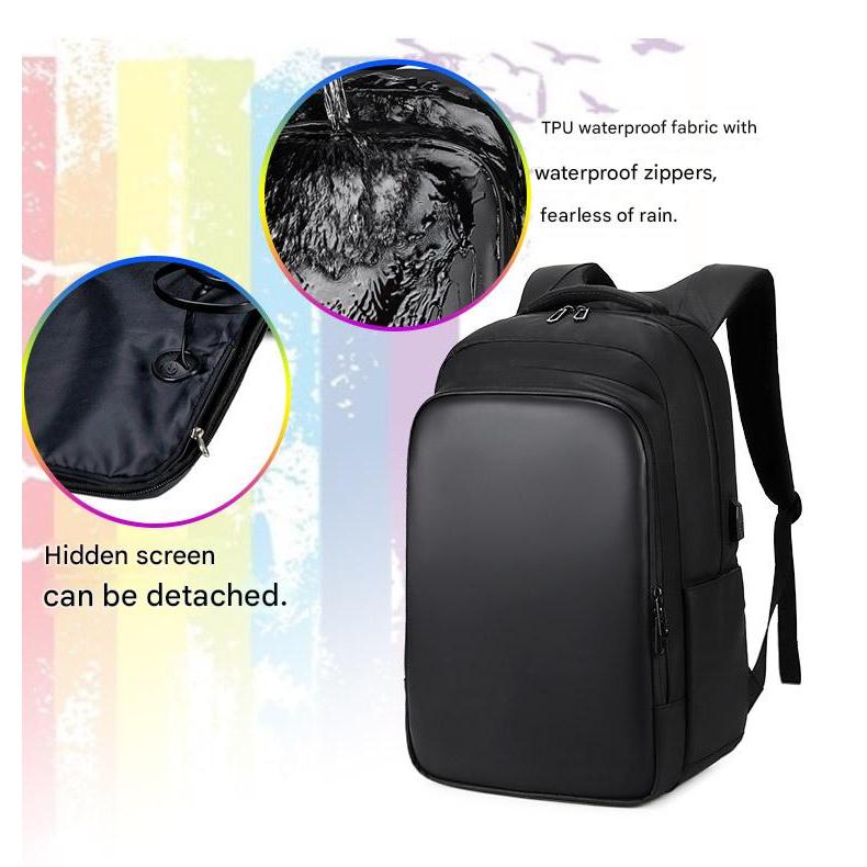 19 Inches LED HD screen backpack Men Bag Pack Bagpack RTZX waterproof Motorcycle driving riding