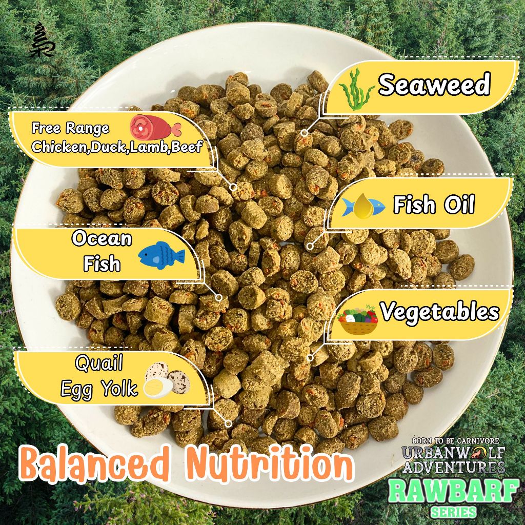 Urbanwolf Adventures Rawbarf Bakery Series 2kg Dog Food / Makanan Anjing Slow Baked BARF Kibbles