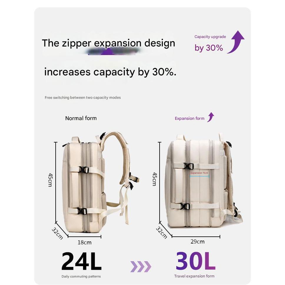 Large Capacity bag travel bagpack Waterproof Expandable backpack Weekender Beg Woman Men 大容量旅行包背包