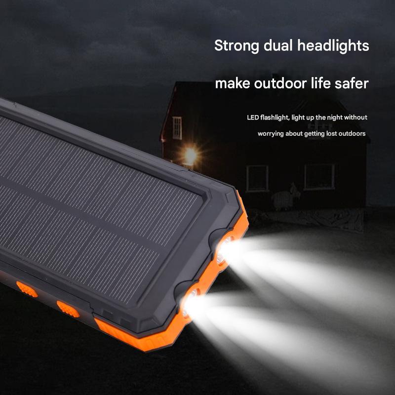 FUKUROU Solar Powerbank 20000mAh Outdoor Solar Energy Waterproof Camping Tool External Battery Solar Power Bank With LED