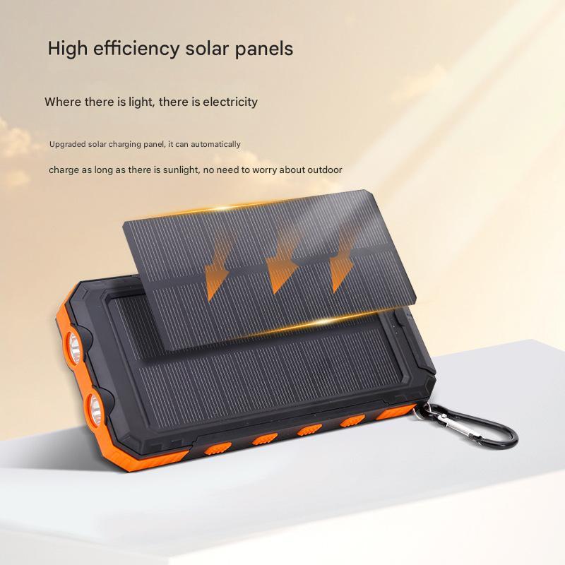 FUKUROU Solar Powerbank 20000mAh Outdoor Solar Energy Waterproof Camping Tool External Battery Solar Power Bank With LED