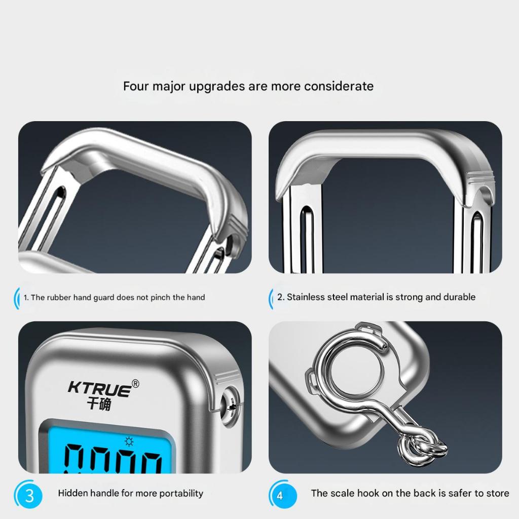 FUKUROU 50kg/50g LCD Digital Hanging Weighting Luggage Scale Portable Battery/USB Charging Hook