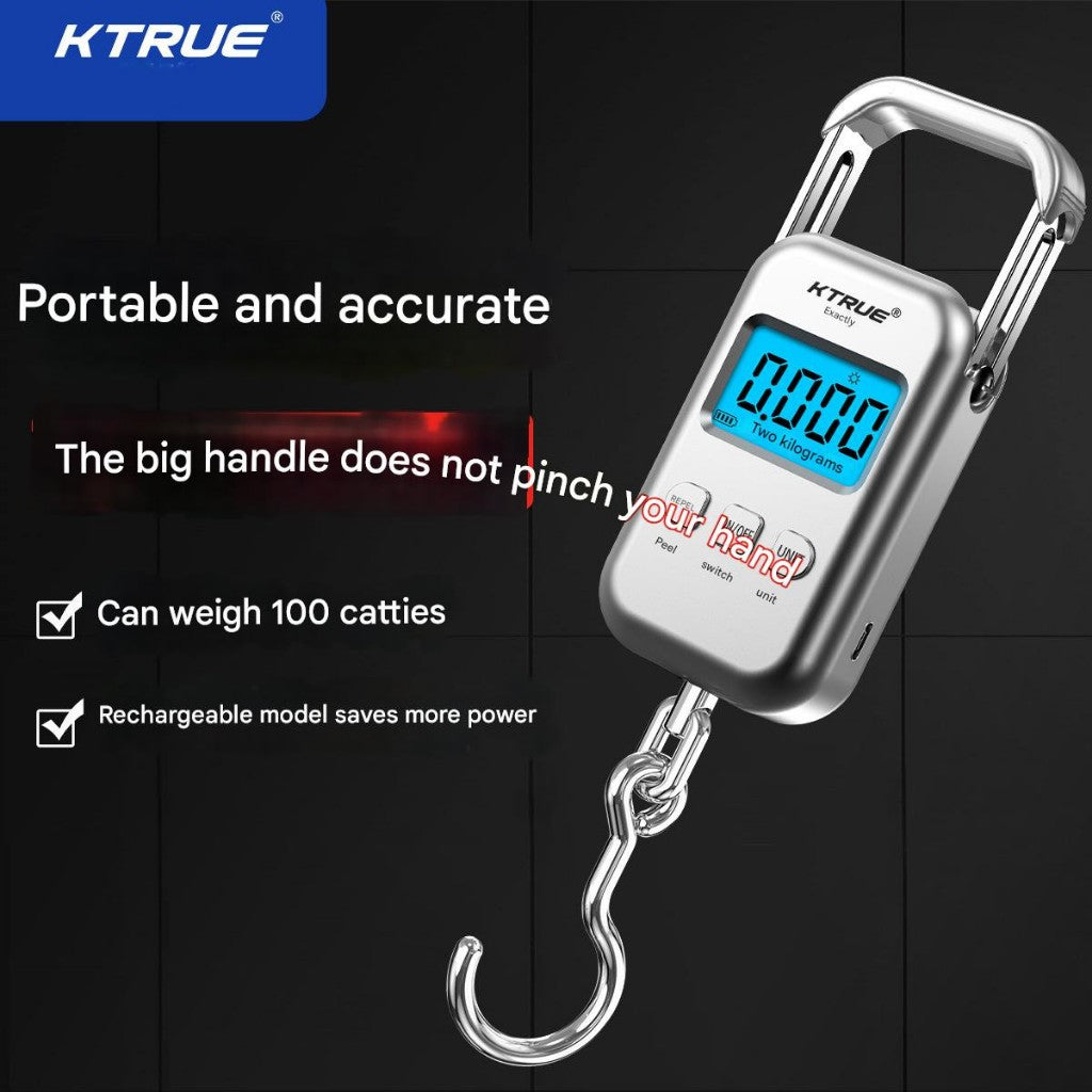 FUKUROU 50kg/50g LCD Digital Hanging Weighting Luggage Scale Portable Battery/USB Charging Hook