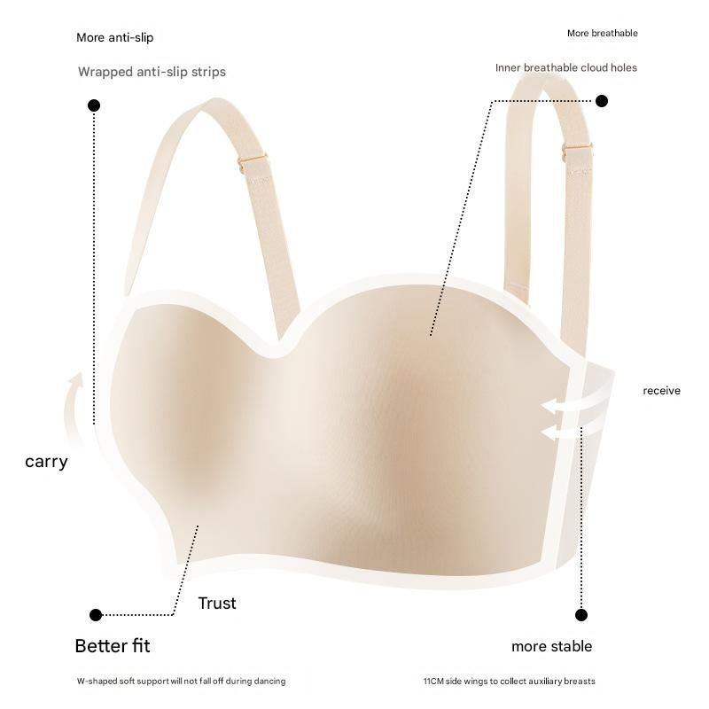 FUKUROU Curvy Plus Seamless Strapless Big Bra 大胸无肩带无痕内衣 - Size M -XXL