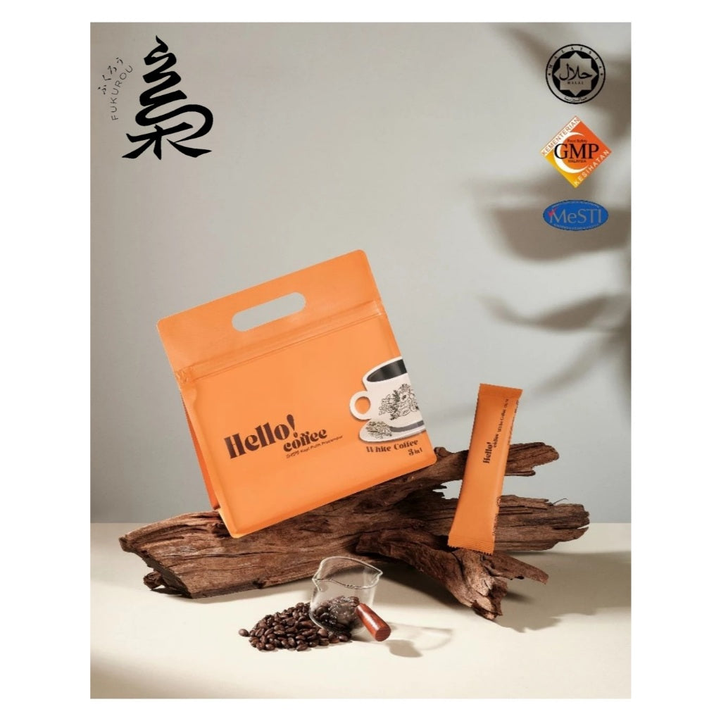 [Halal] Hello! Coffee White Coffee Premix 3 in 1 Instant Coffee Kopi Putih Kaw 经典白咖啡 (12 Sachets)
